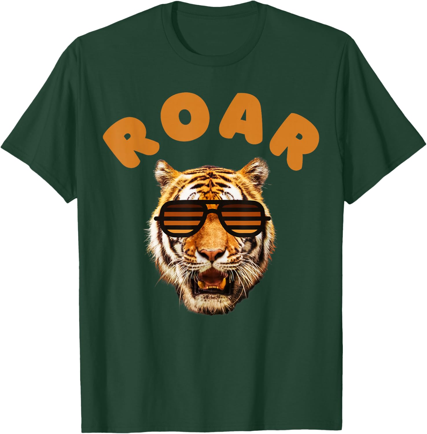 Roar Cute Childrens, Kids, Boys Roaring Real Tiger Face T-Shirt - T-Shirt | Forest