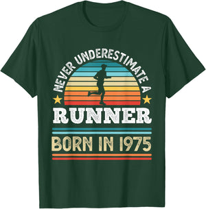 Runner born in 1975 50th Birthday Running Gifts Dad T-Shirt - T-Shirt | Forest