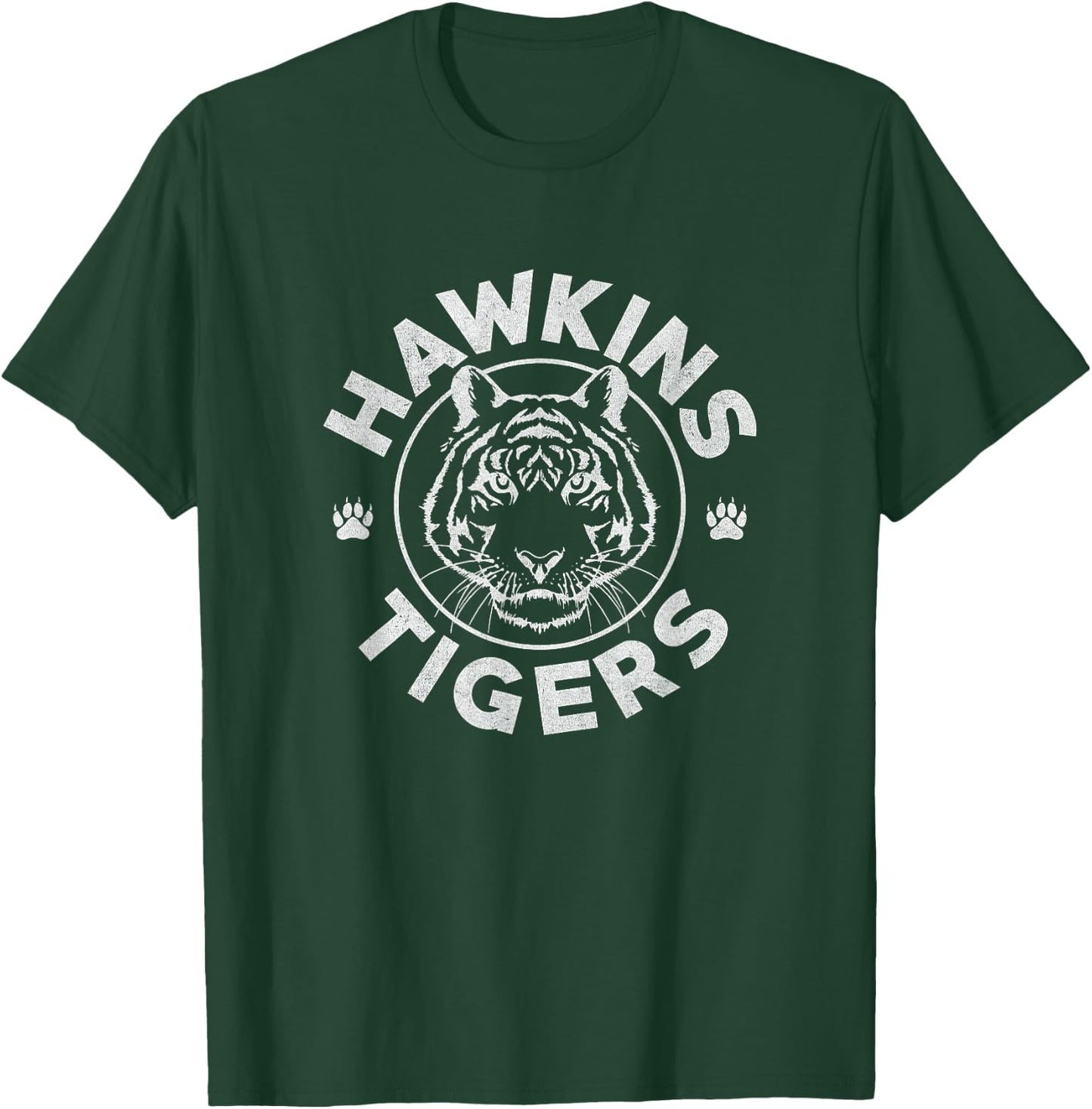 Stranger Things Vintage Hawkins Tigers School Collegiate T-Shirt - T-Shirt | Forest