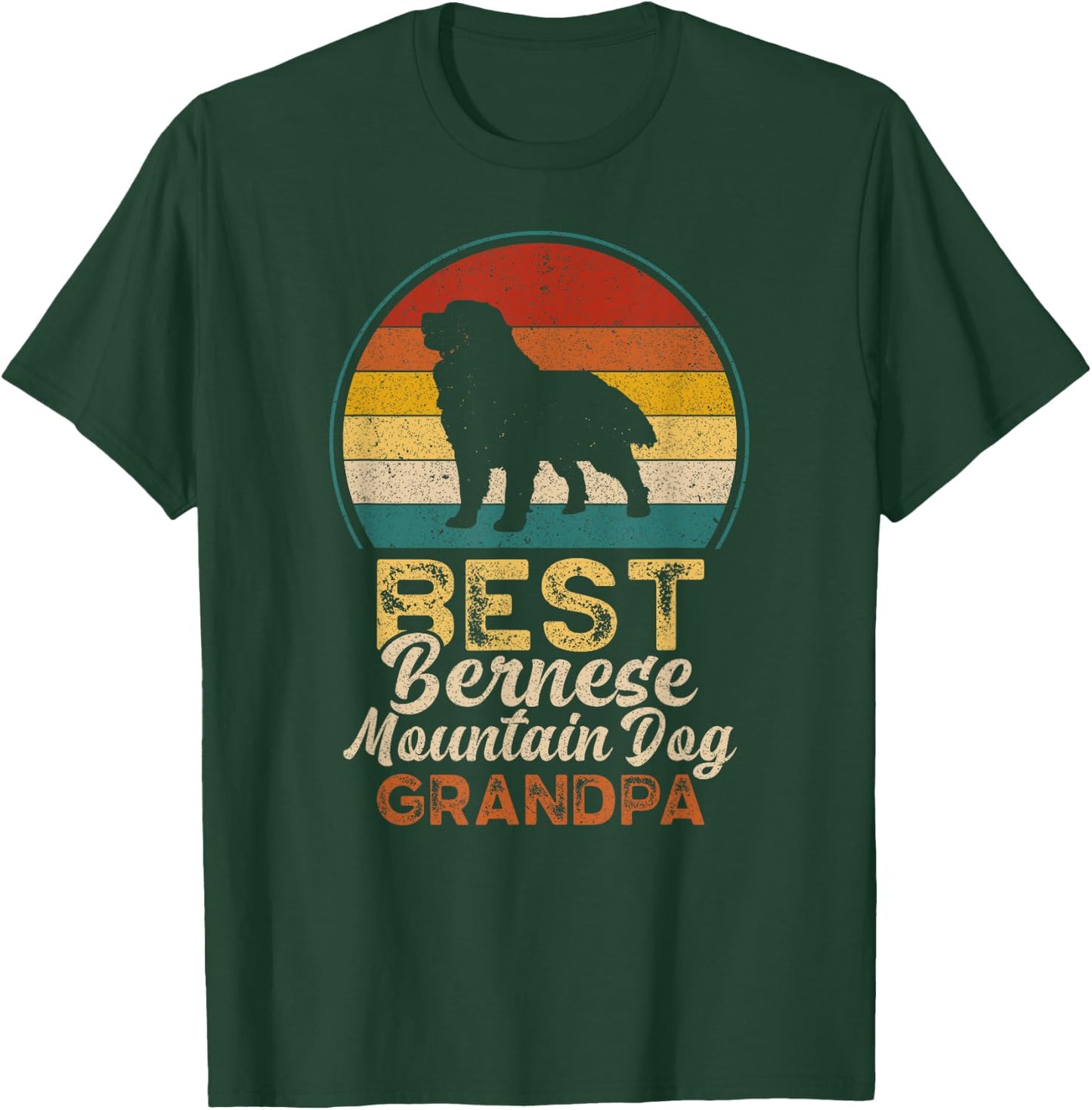 Best Bernese Mountain Dog Grandpa, Father's Day, Grandfather Men T-Shirt - T-Shirt | Forest