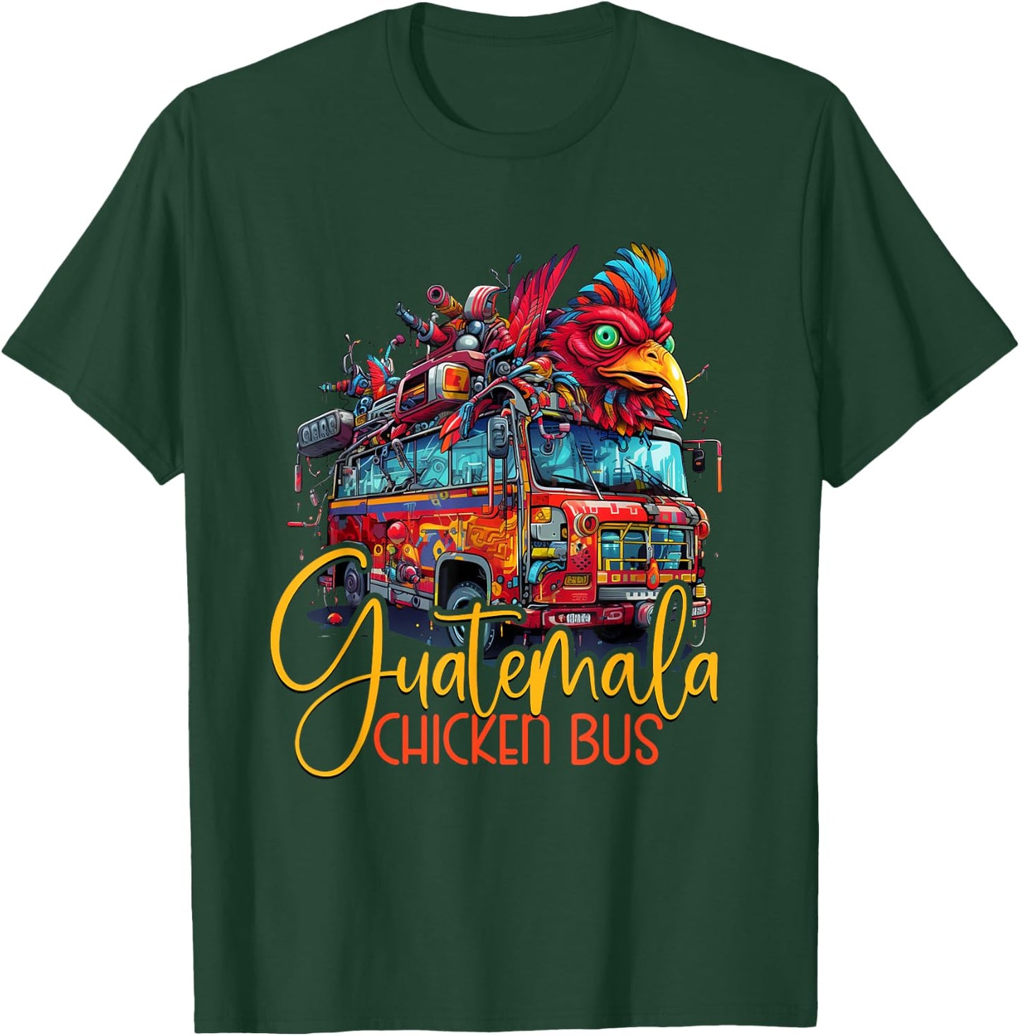 Guatemala Travel Funny Guatemalan Chicken Bus Chapin Chapina T-Shirt - T-Shirt | Forest