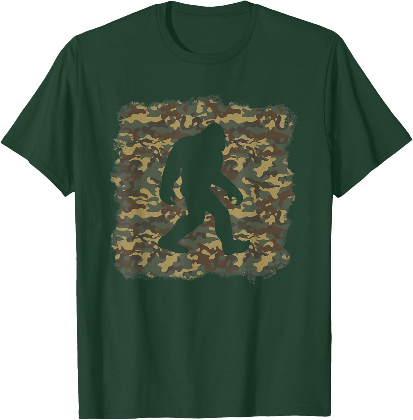 Camouflage Bigfoot Sasquatch Camo Army Pattern Big Foot T-Shirt - T-Shirt | Forest