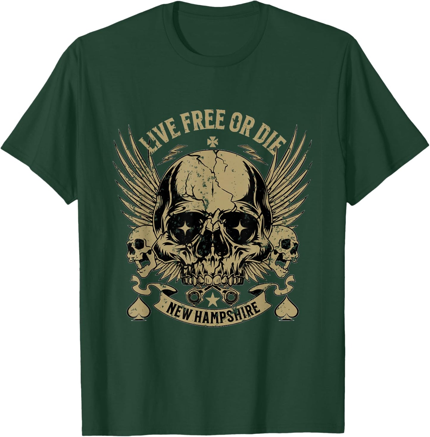 Live Free or Die Retro New Hampshire Nature Graphic T-Shirt - T-Shirt | Forest