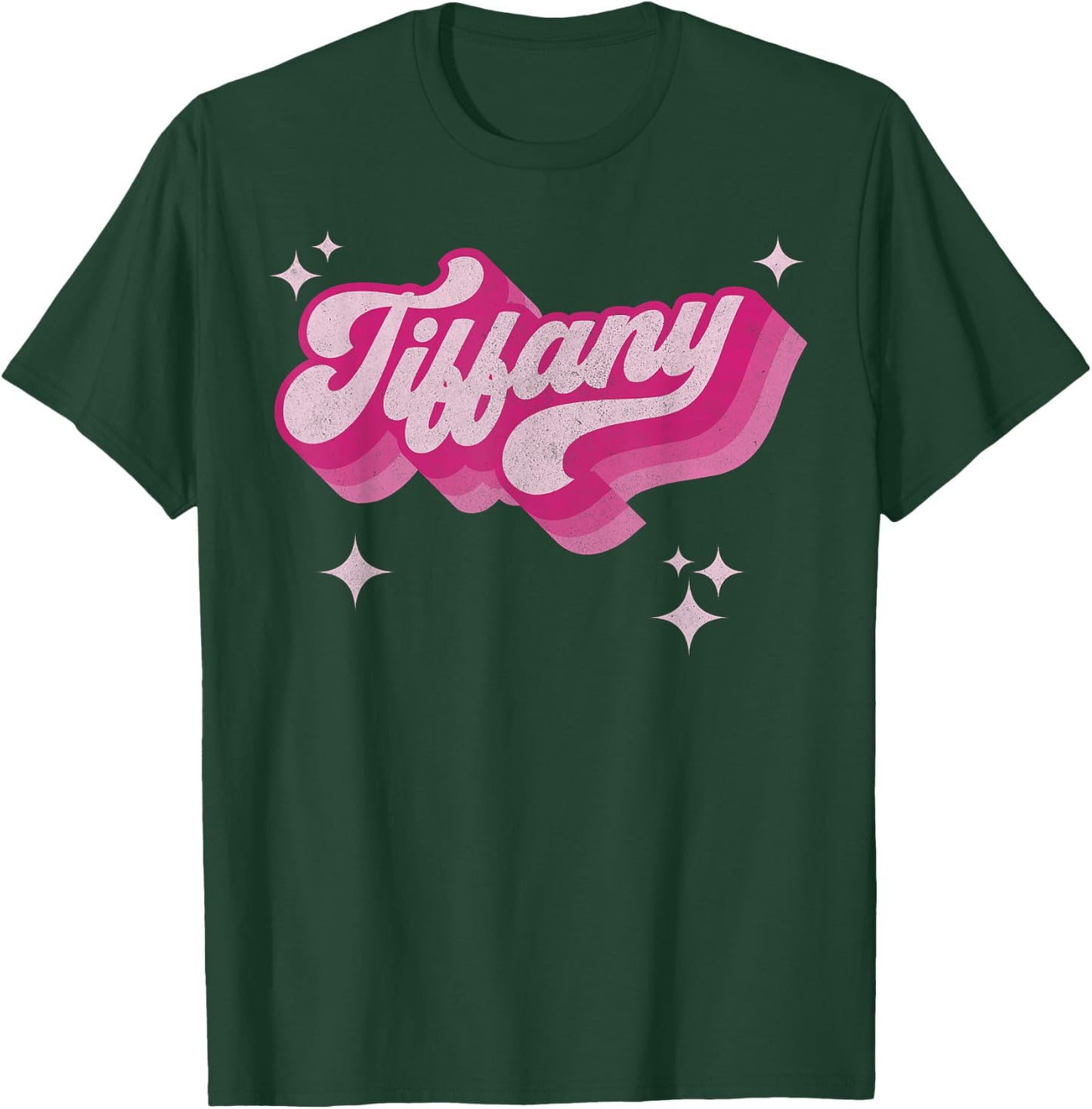 Tiffany First Name Girl Vintage Style 70s Personalized Retro T-Shirt - T-Shirt | Forest