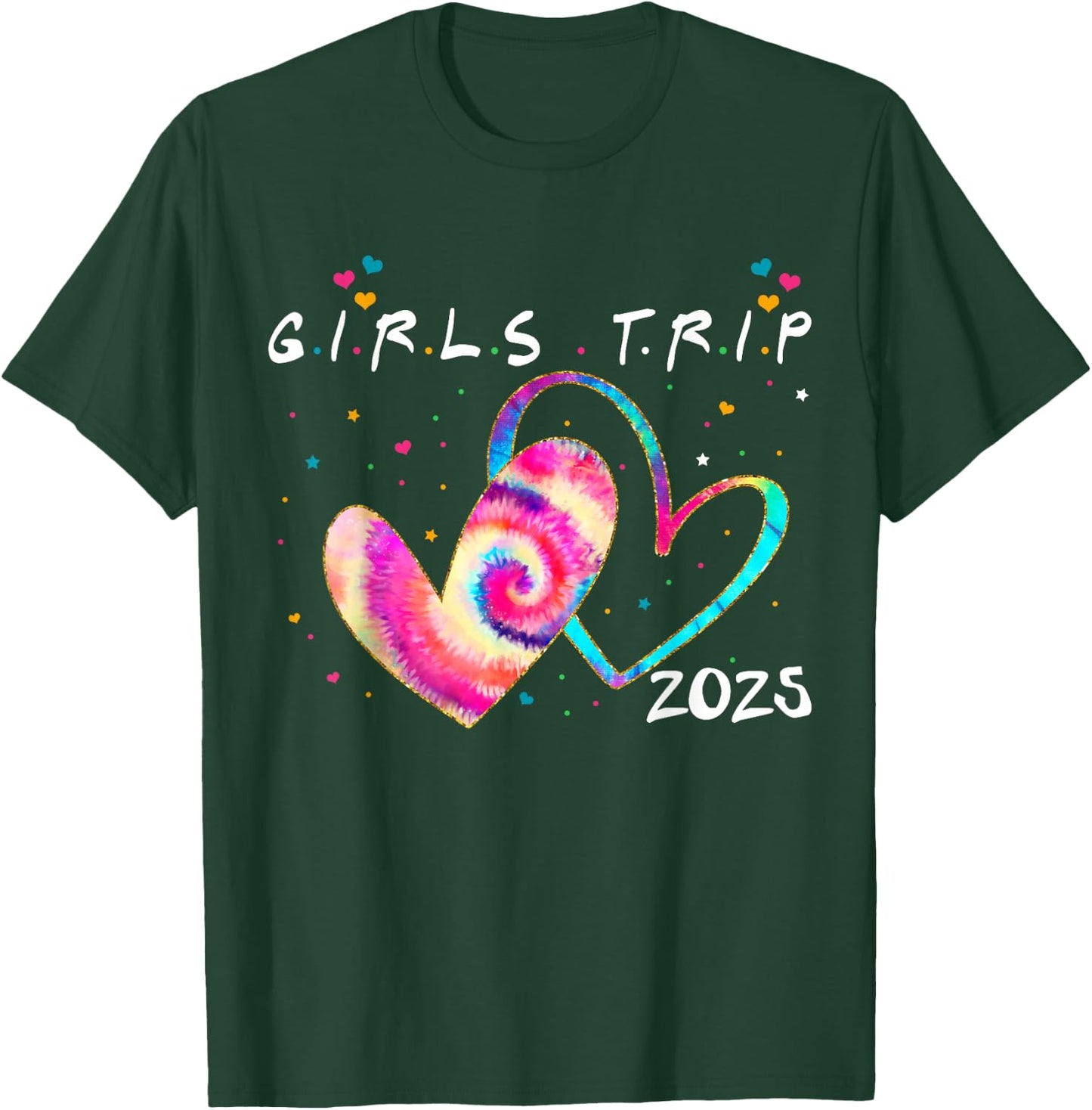 Girls Trip 2025 Summer Beach Vacation Besties T-Shirt - T-Shirt | Forest