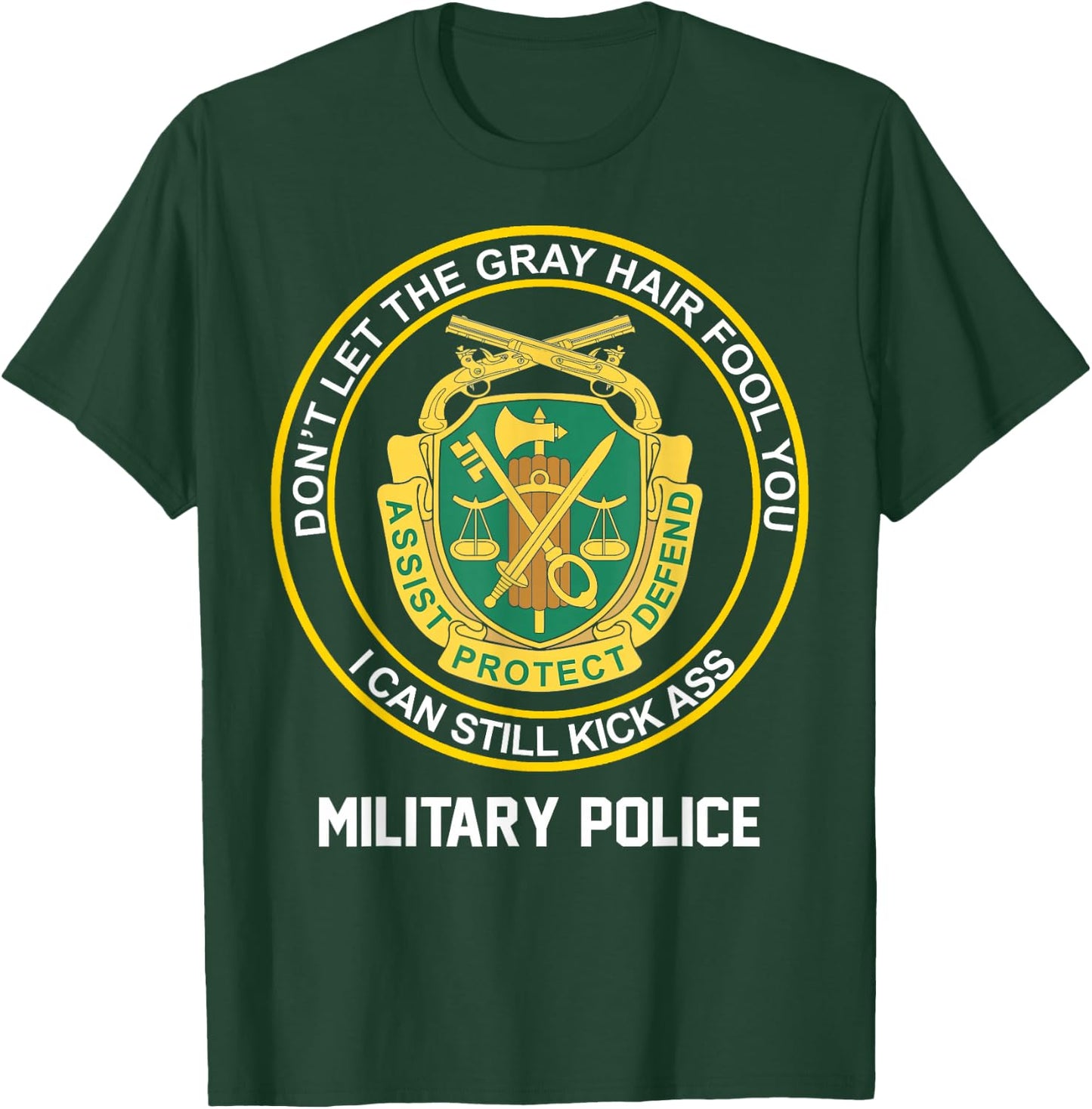 Retired Military Police MP Proud Old Man US Army MP Veteran T-Shirt - T-Shirt | Forest