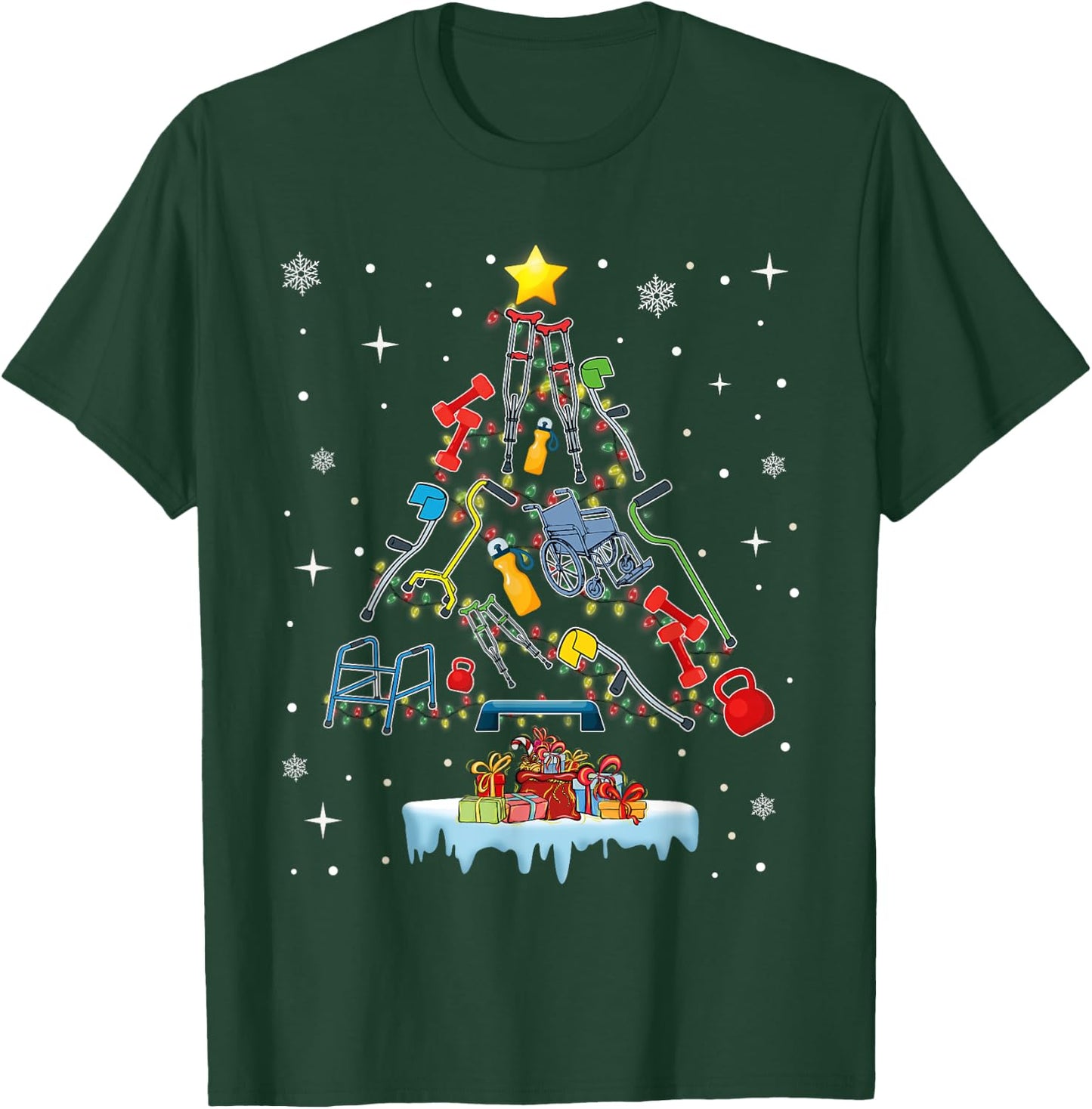 Physical Therapy Christmas PT Therapist Christmas Tree xmas T-Shirt - T-Shirt | Forest