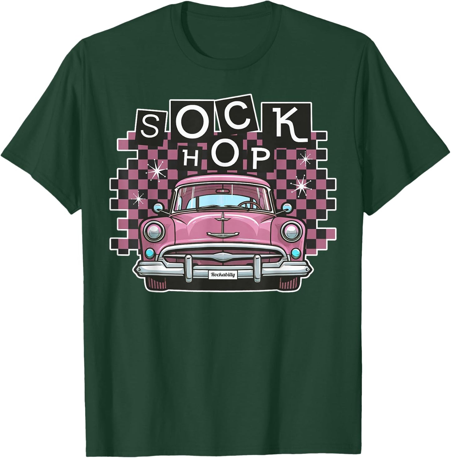 Sock Hop 50s Classic Car Nostalgia 1950s Greaser T-Shirt - T-Shirt | Forest