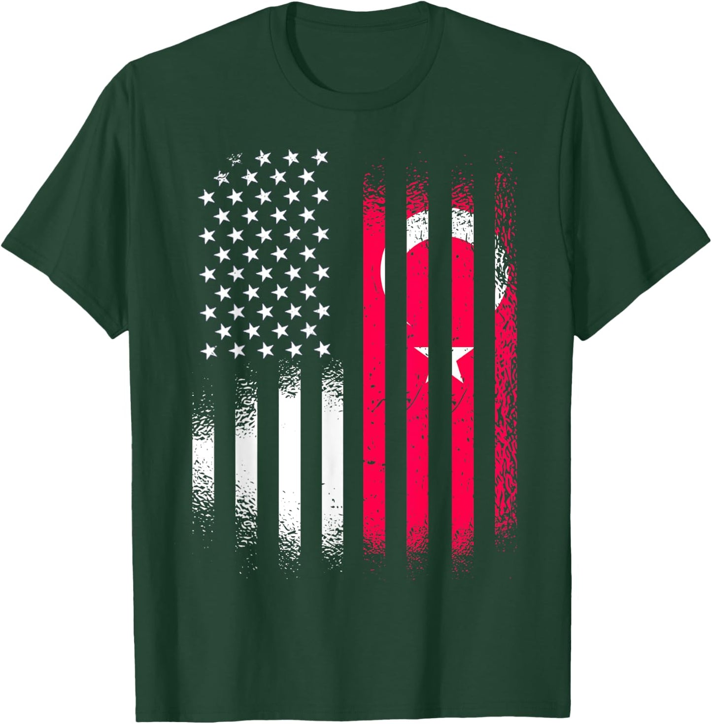 Turkiye American Patriot Grown Country USA Flags Stripes Girls Kids Men T-Shirt - T-Shirt | Forest