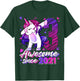3 Years Old Flossing Unicorn Gifts 3rd Birthday Girl Party T-Shirt - T-Shirt | Forest