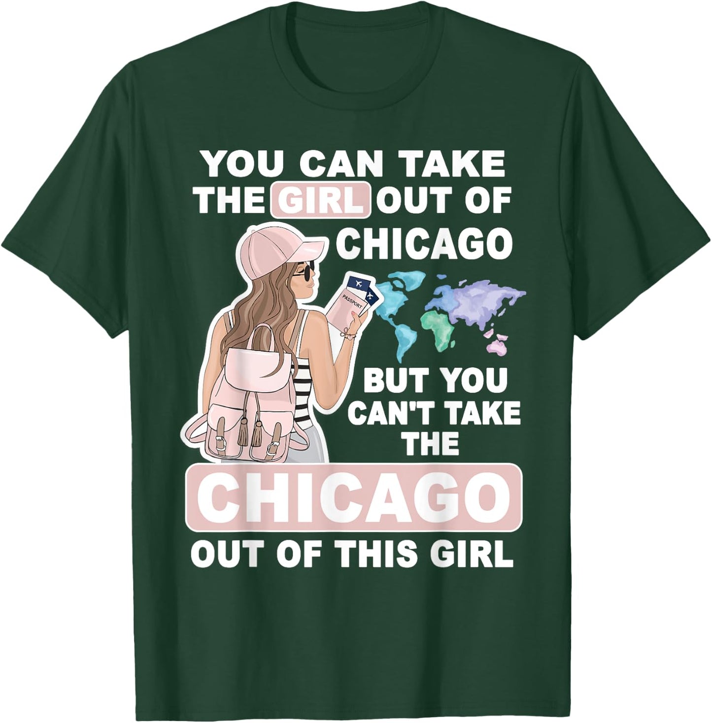 Cool Girl from Chicago City - Proud Chicago Girl T-Shirt - T-Shirt | Forest
