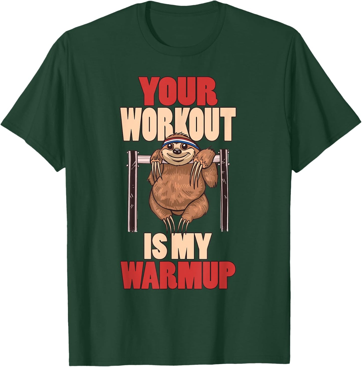 Sporty sloth calisthenic gymnastics Amateur T-Shirt - T-Shirt | Forest