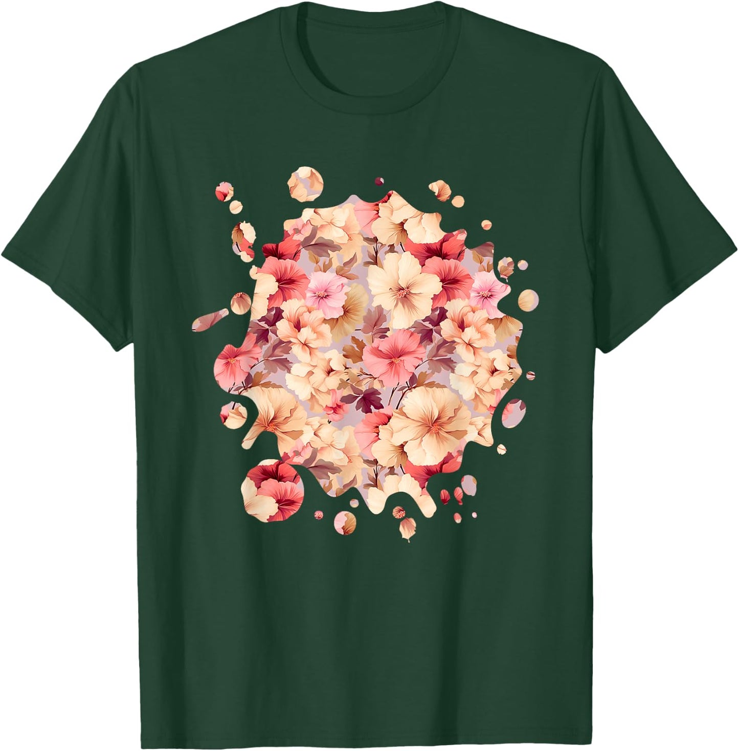 Cute Hollyhock Inspired Flower Plant Lover Gardener women T-Shirt - T-Shirt | Forest