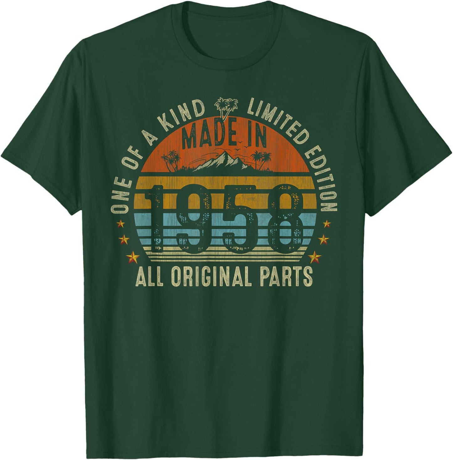 67th Birthday Gifts Men Women Vintage 1958 Original Parts T-Shirt - T-Shirt | Forest