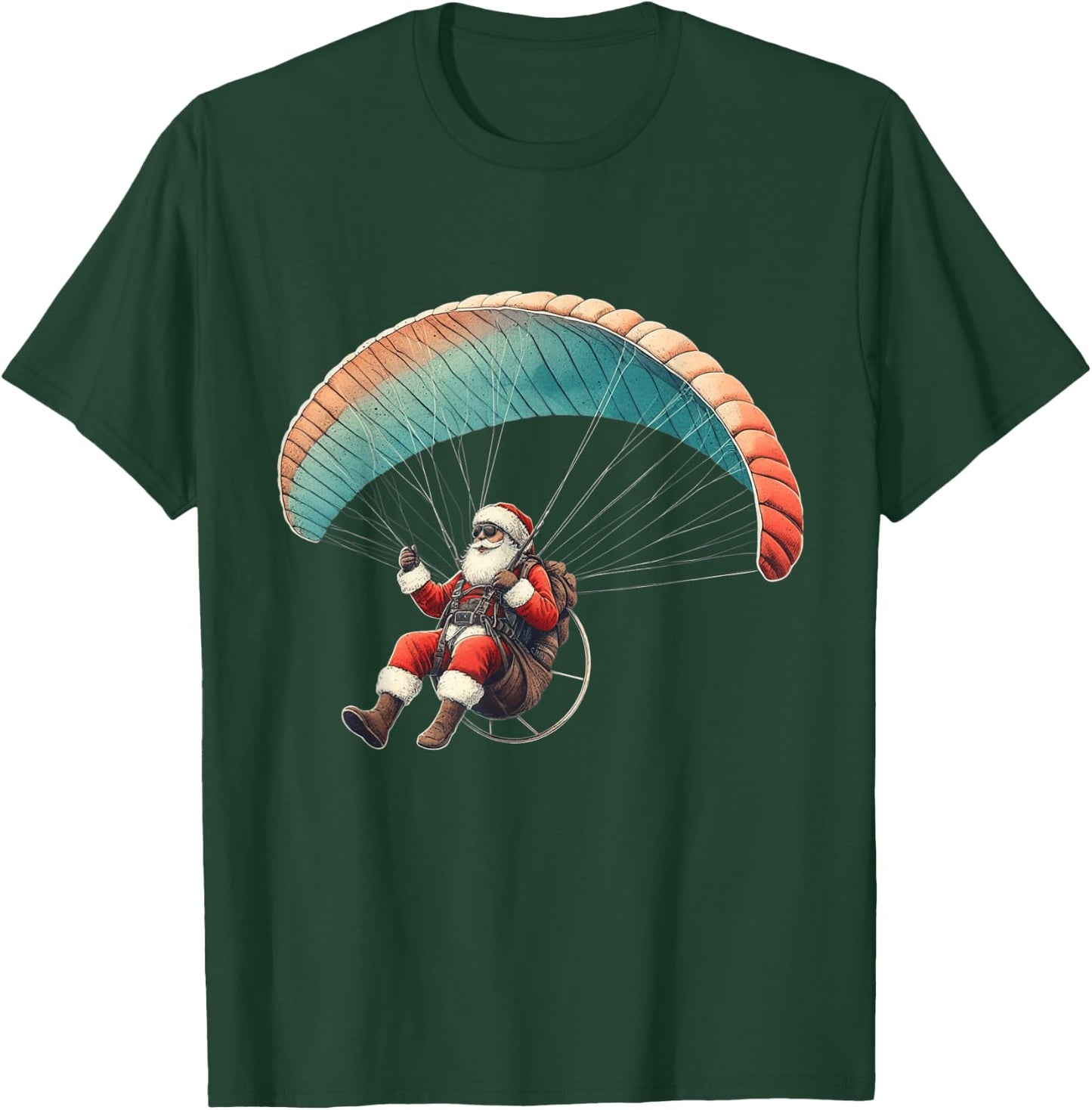 Paragliding Santa Extreme Hobbies Sports Christmas Pajama T-Shirt - T-Shirt | Forest