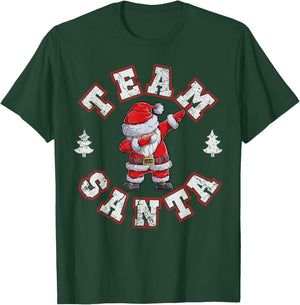 Team Santa Christmas Family Matching Pajamas Boys Xmas Dab T-Shirt - T-Shirt | Forest