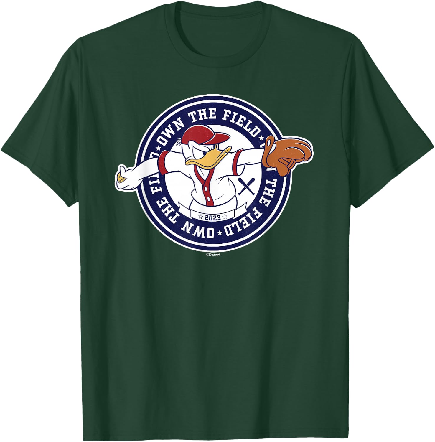 Disney Donald Duck Baseball Pitcher Own the Field Sports '23 T-Shirt - T-Shirt | Forest