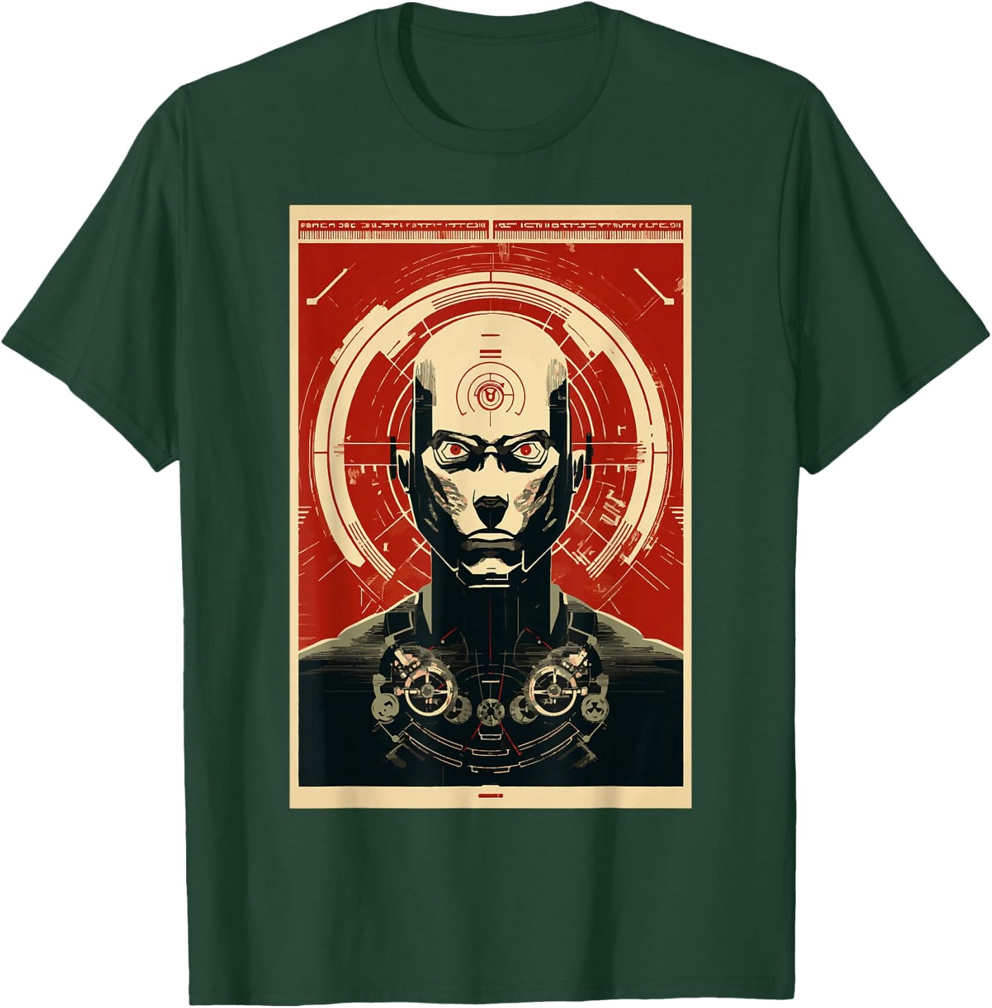 Soviet Cyborg SOVI8 Vintage Propaganda T-Shirt - T-Shirt | Forest