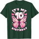 10th Birthday Girl 10 Years Old Butterflies and Number T-Shirt - T-Shirt | Forest