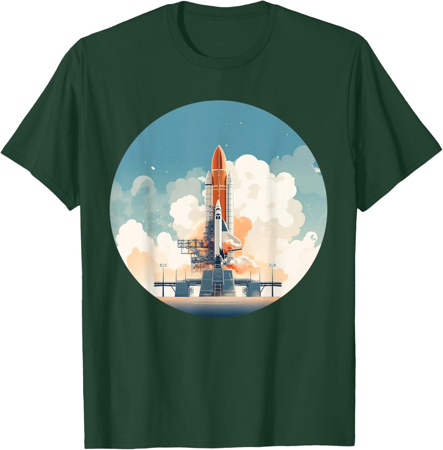 Cool launch Platform for Rockets and Spaceships T-Shirt - T-Shirt | Forest