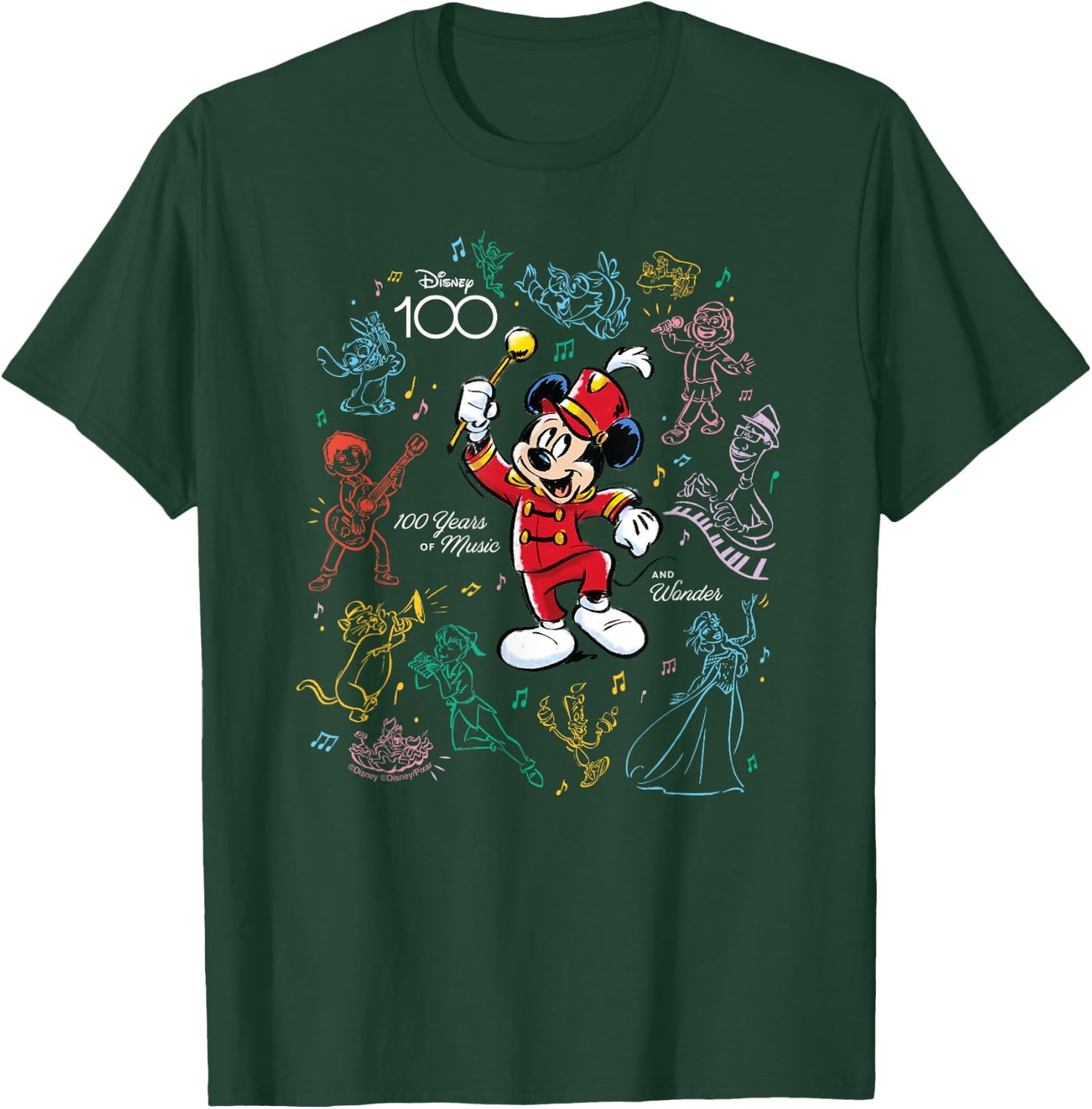 Disney 100 Years of Music and Wonder Mickey’s Music D100 T-Shirt - T-Shirt | Forest