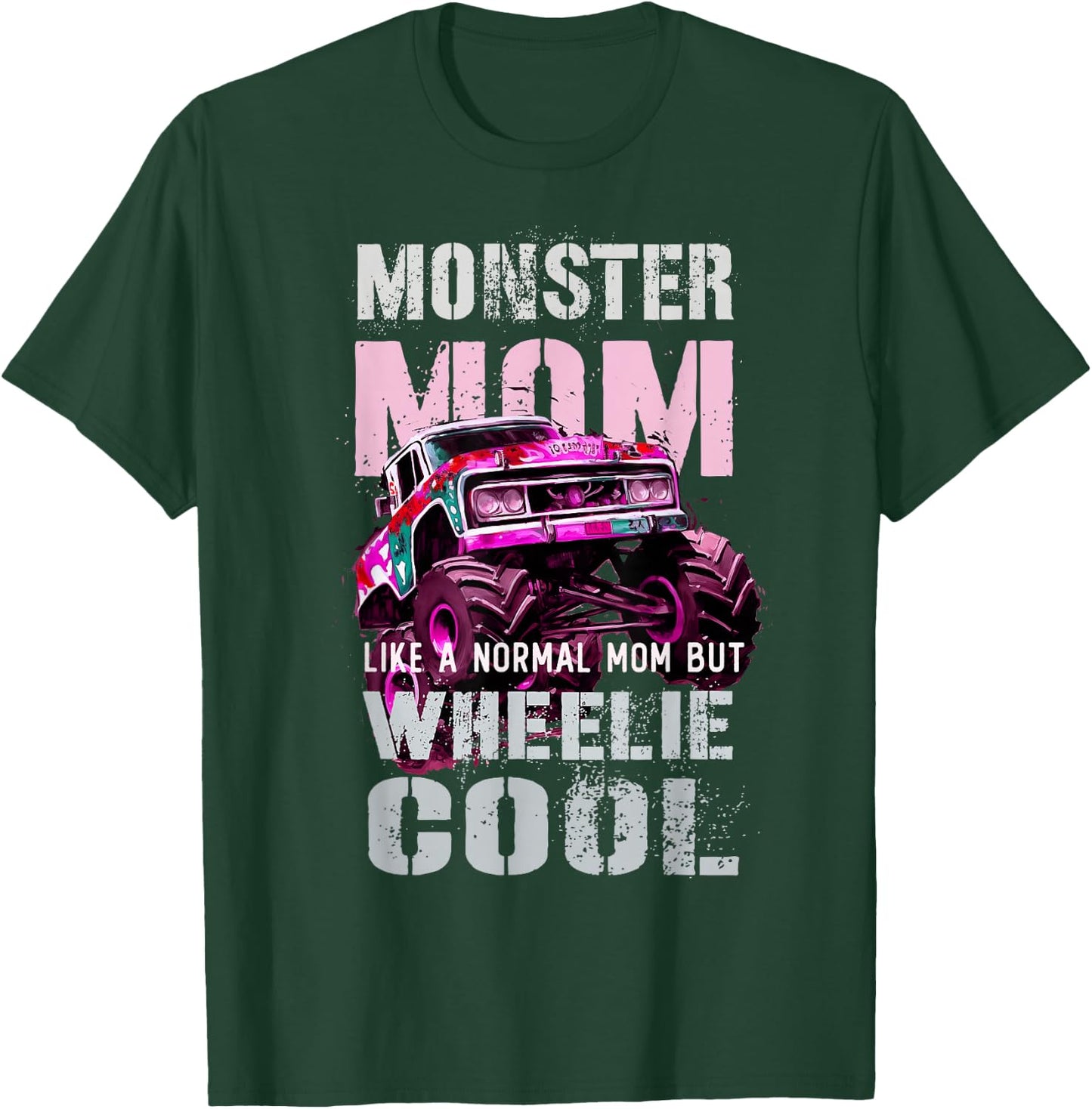 Vintage MONSTER MOM Like Normal Regular Mama of Birthday Boy T-Shirt - T-Shirt | Forest