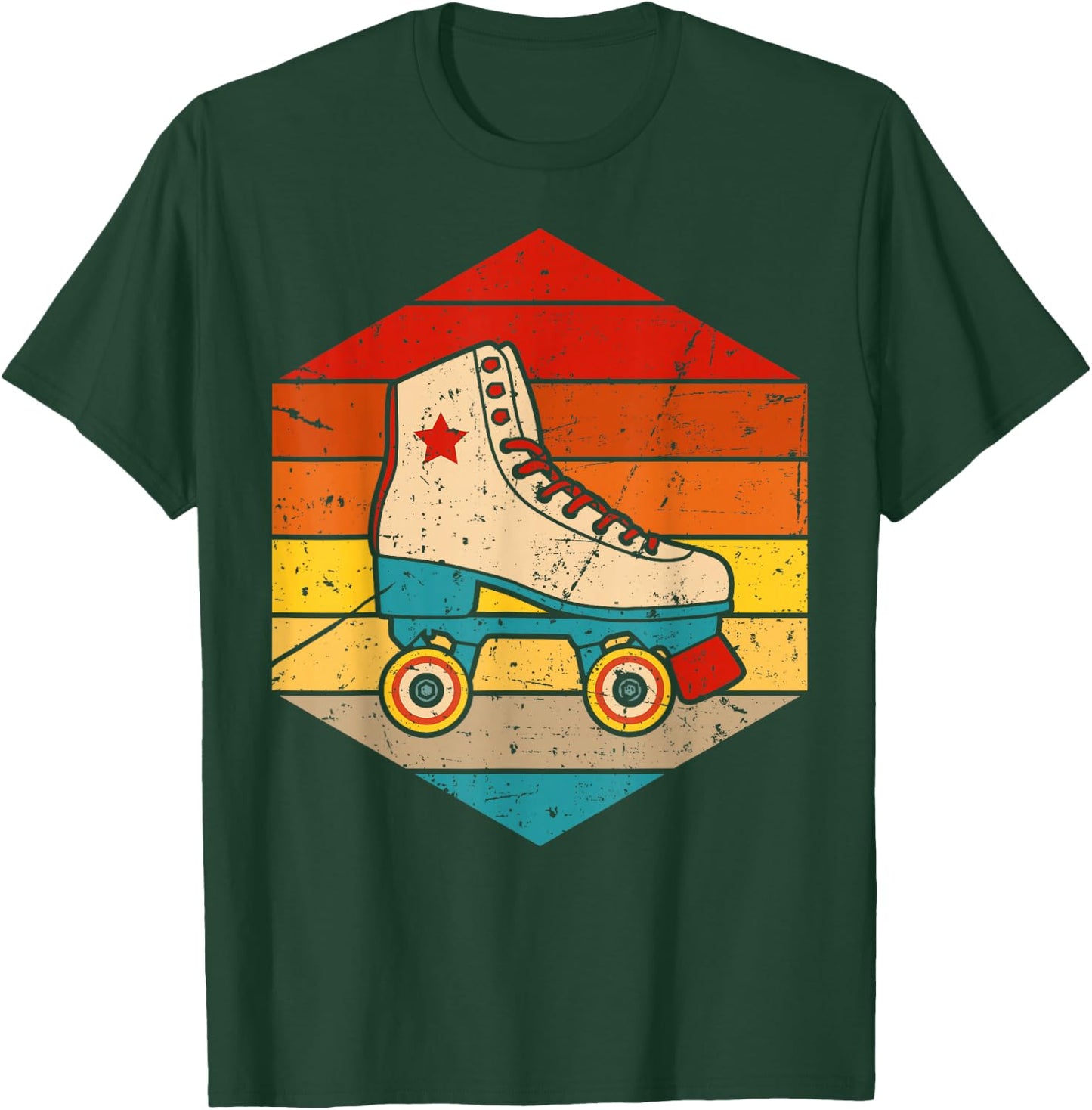 Vintage Roller Skate For Roller Skater Skating Men Women T-Shirt - T-Shirt | Forest