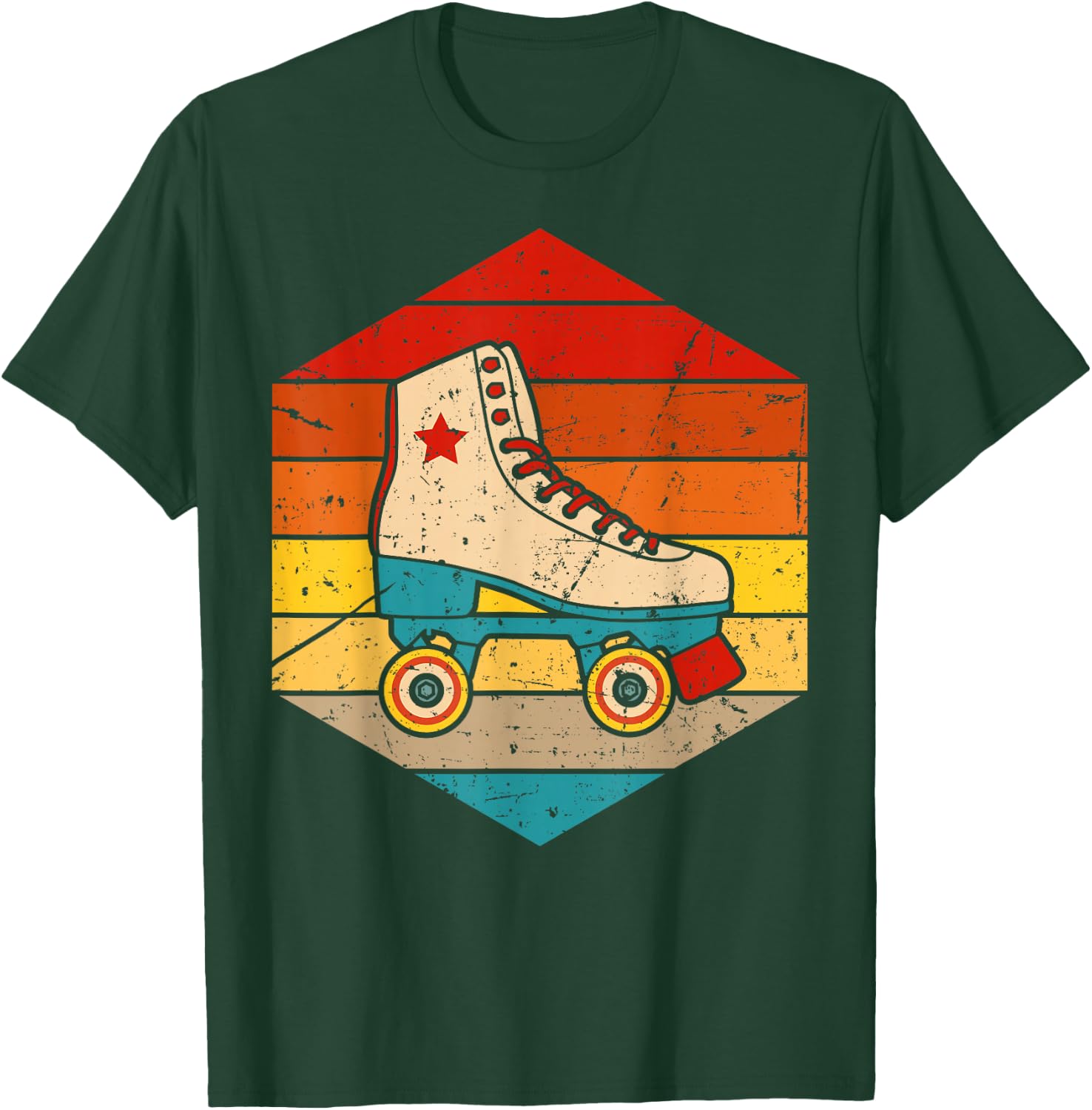 Vintage Roller Skate For Roller Skater Skating Men Women T-Shirt - T-Shirt | Forest
