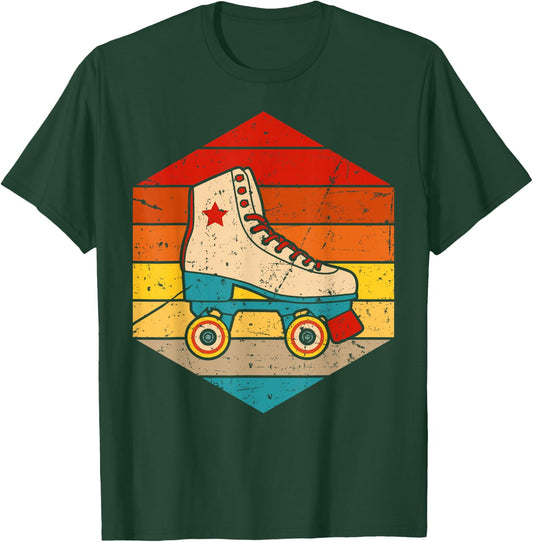 Vintage Roller Skate For Roller Skater Skating Men Women T-Shirt - T-Shirt | Forest