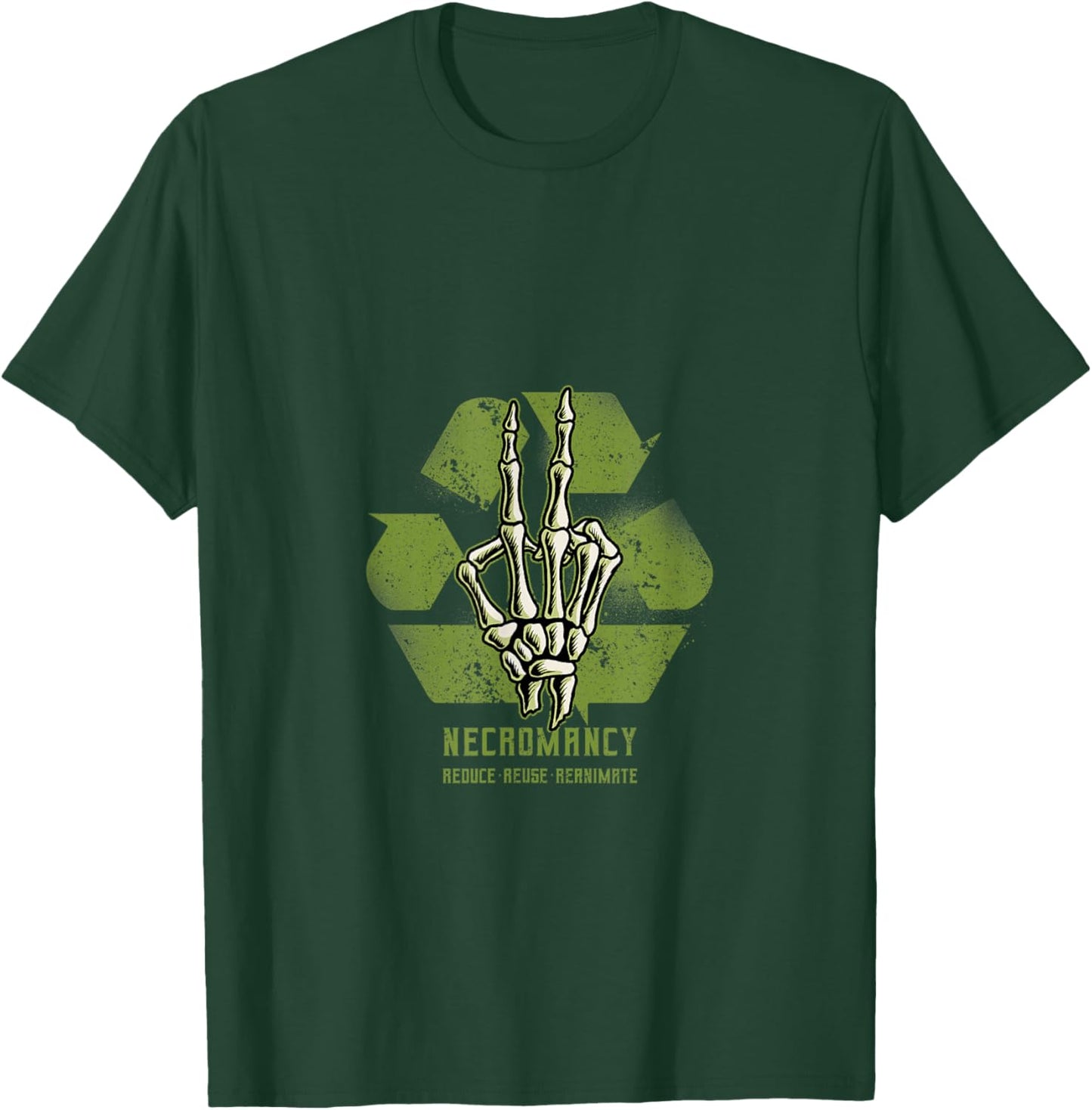 Necromancy Recycle Skeleton Hand Necromancer Witchcraft Cult T-Shirt - T-Shirt | Forest