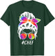Chef Squad Tie Dye Messy Bun Girl Company Cooking Crew T-Shirt - T-Shirt | Forest