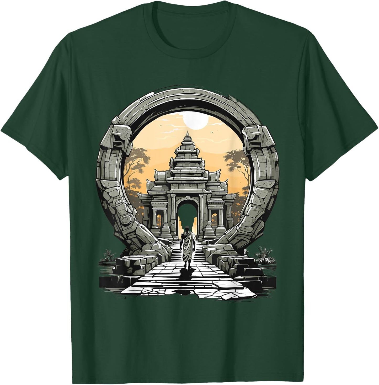 Other wordly Ancient Mysteries Angkor Wat Stargate Portal T-Shirt - T-Shirt | Forest