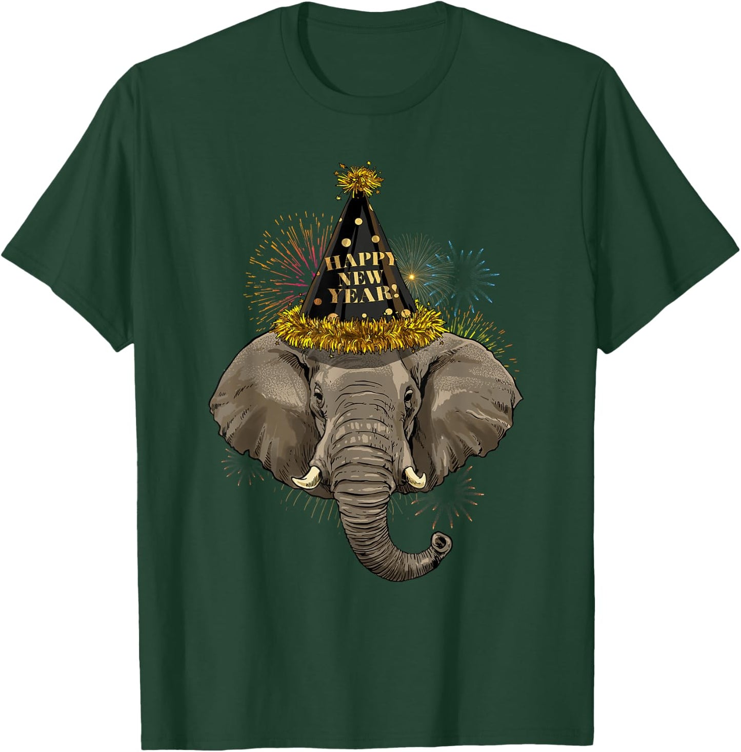 New Year Elephant New Year's Eve Party Countdown Tusker T-Shirt - T-Shirt | Forest