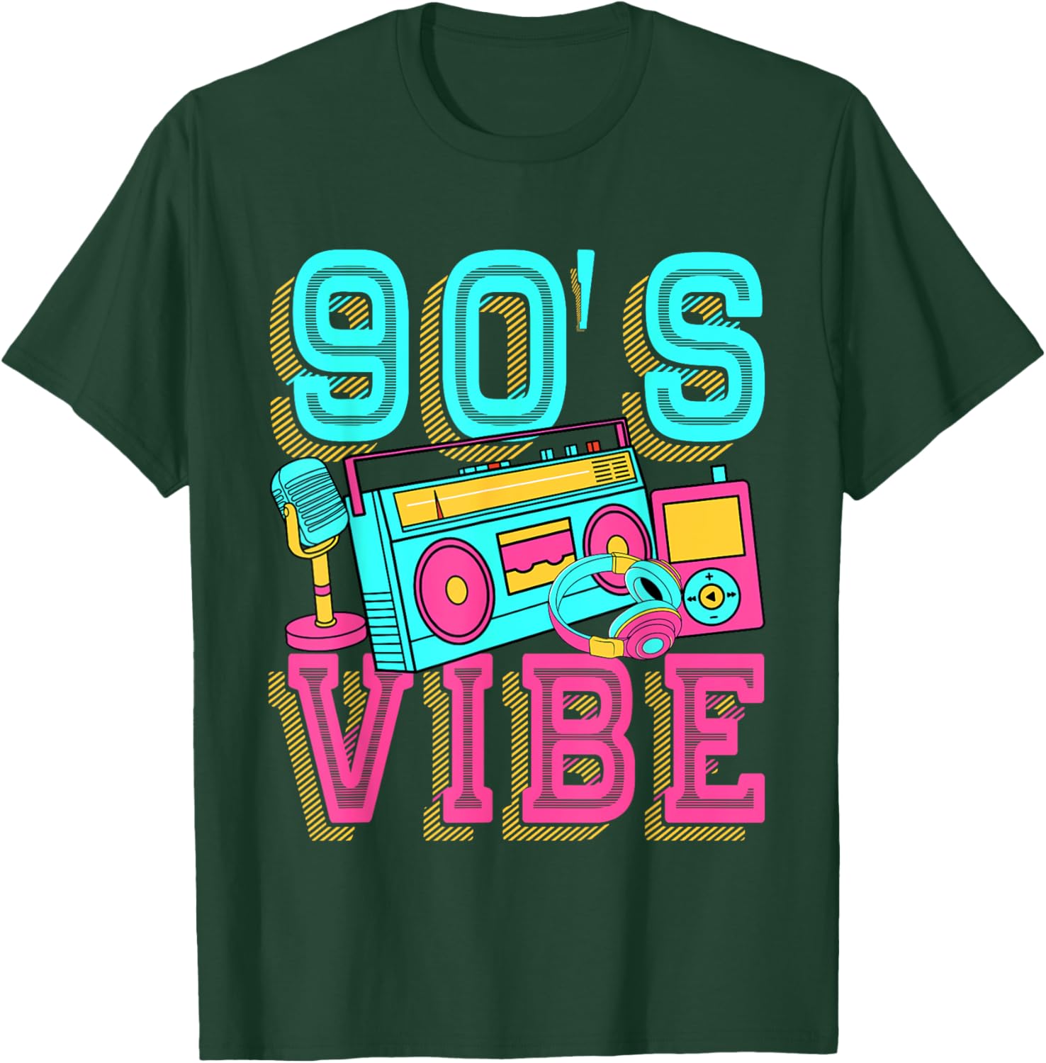 90s Vibe Vintage 1990s Music 90s Costume Party Men Women T-Shirt - T-Shirt | Forest