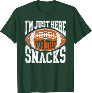I'm Just Here for the Snacks Funny Football Watching T-Shirt - T-Shirt | Forest