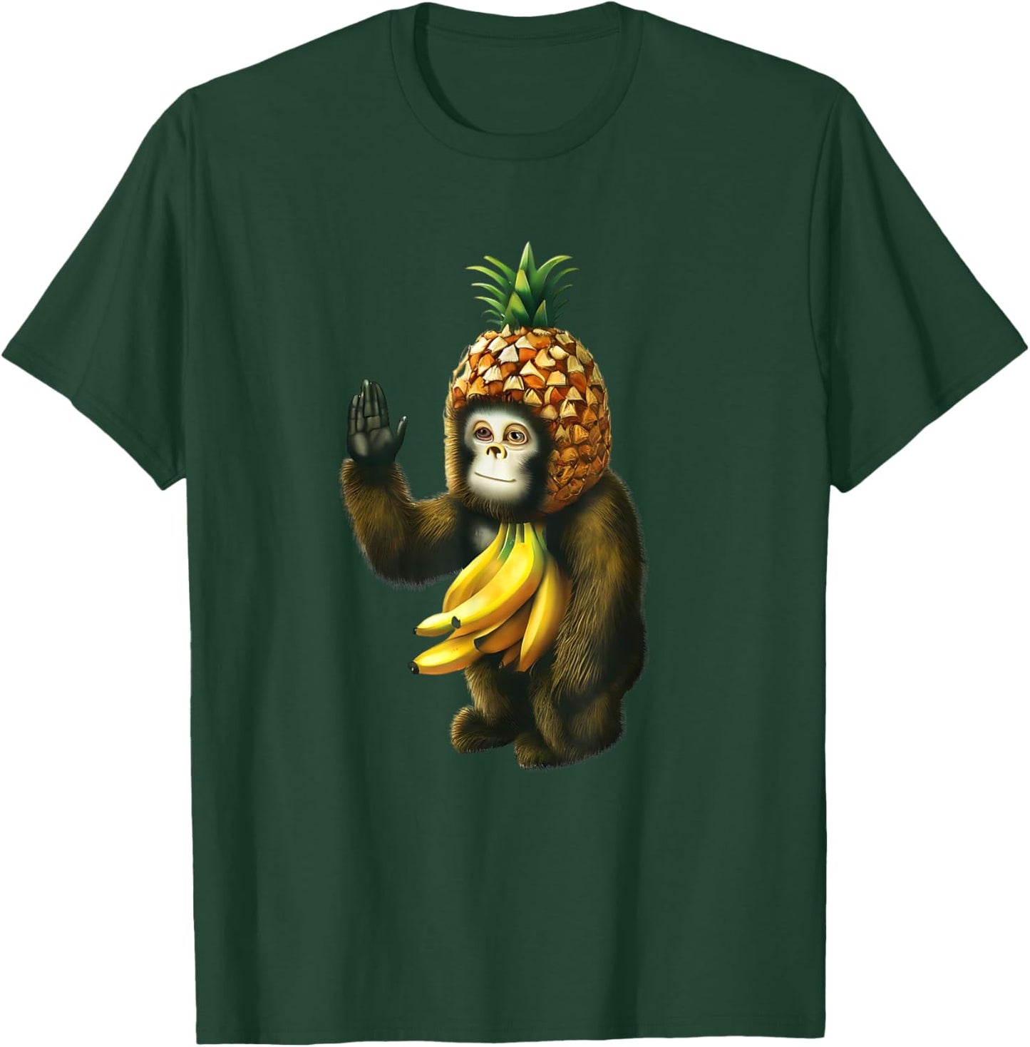 Monkey with Pineapple T-Shirt - T-Shirt | Forest