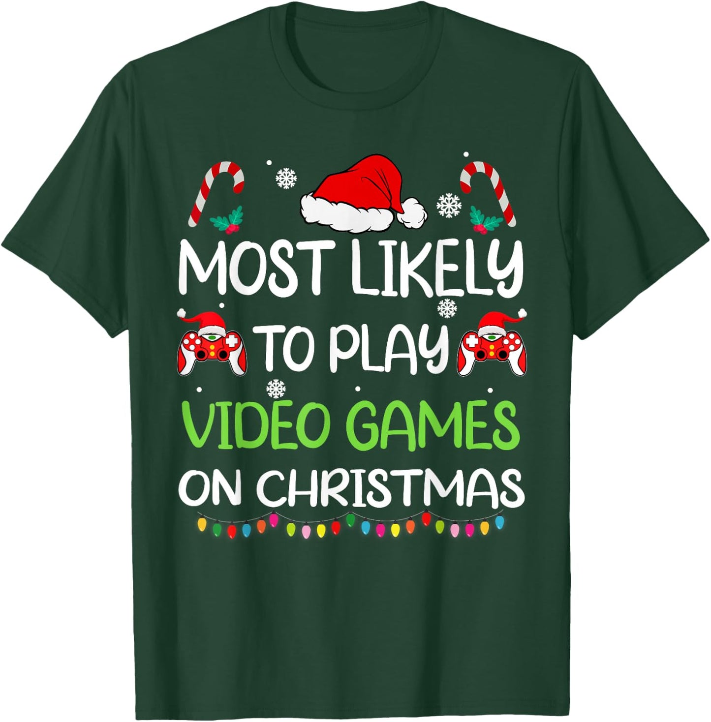 Most Likely To Video Games Christmas family gamer men boys T-Shirt - T-Shirt | Forest