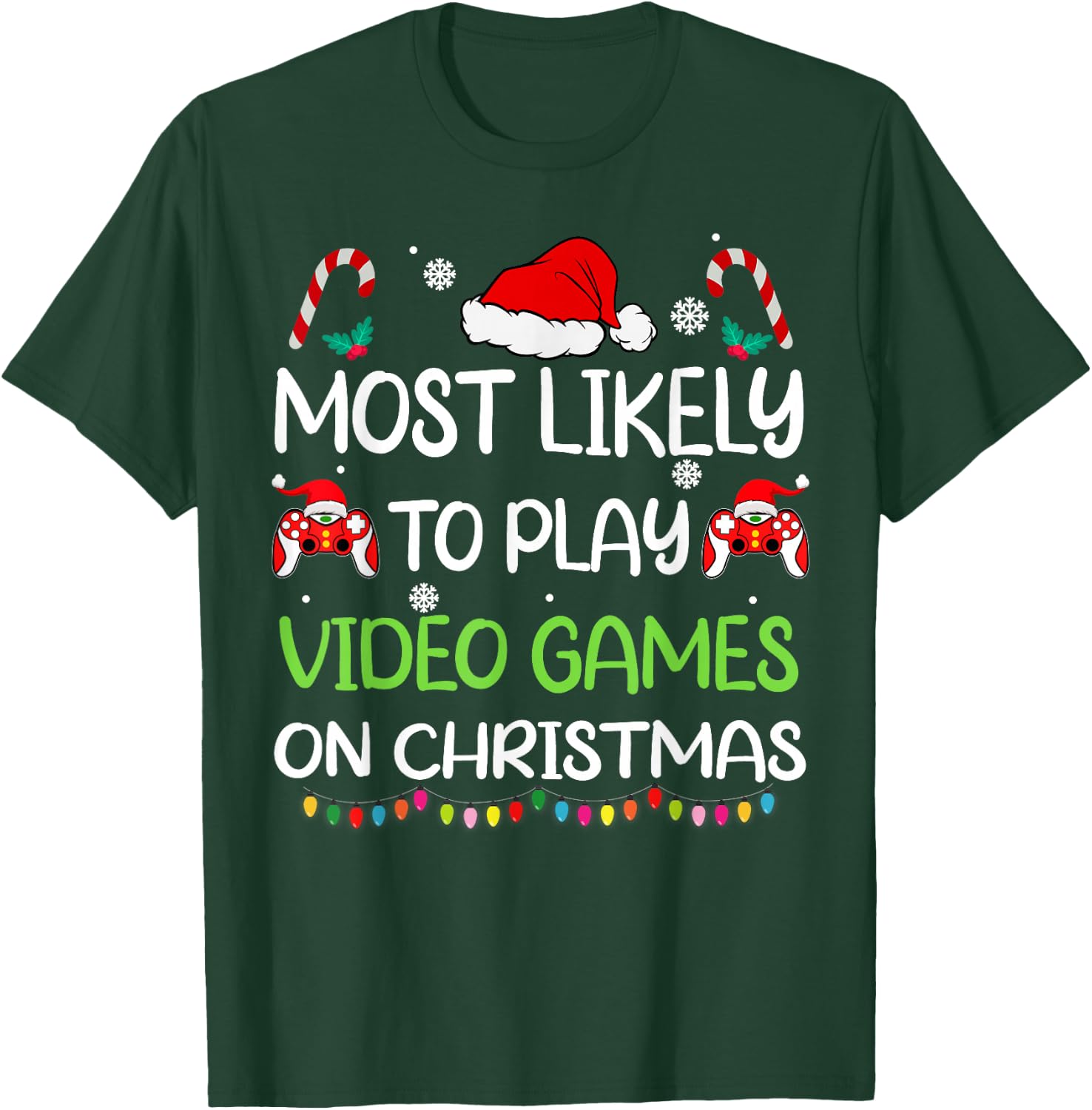 Most Likely To Video Games Christmas family gamer men boys T-Shirt - T-Shirt | Forest
