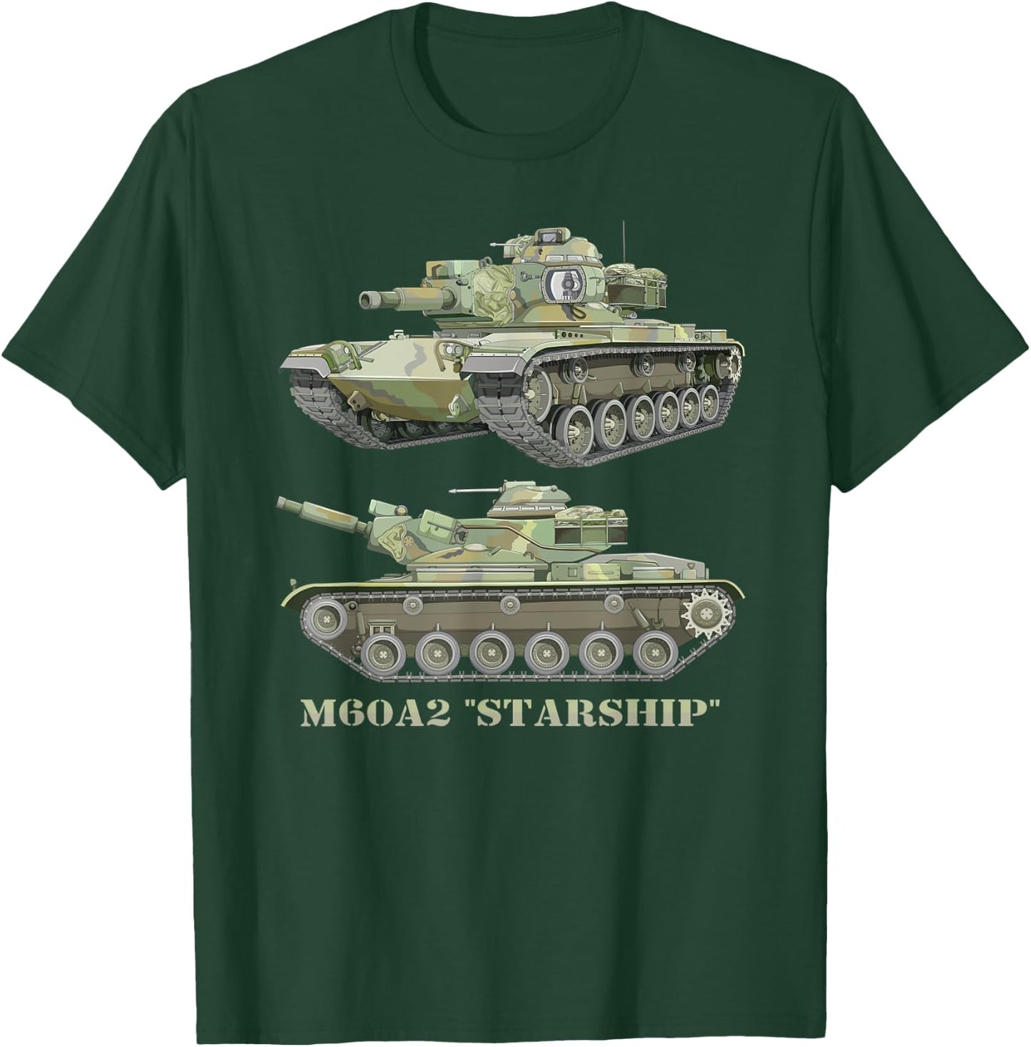 M60A2 Starship American Main Battle Tank Diagram T-Shirt - T-Shirt | Forest