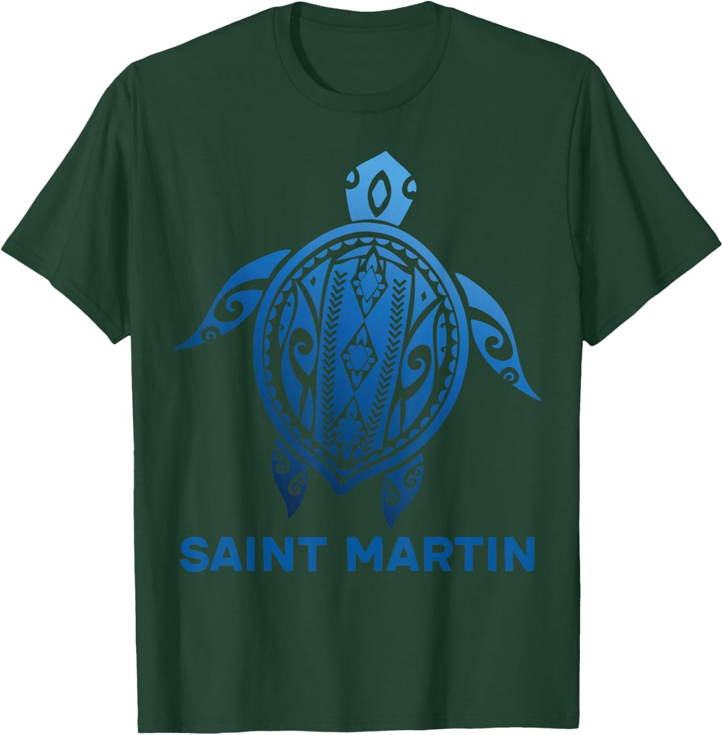 Saint Martin St. Maarten St Martin Tropical Blue Sea Turtle T-Shirt - T-Shirt | Forest