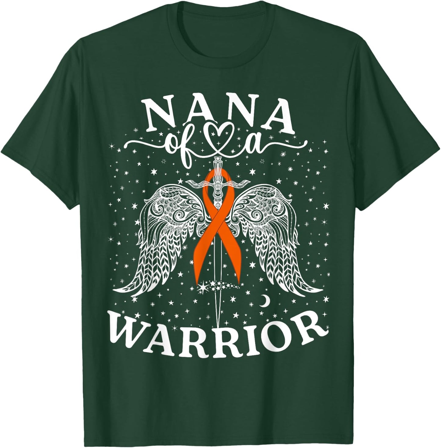Nana Of A Warrior Leukemia Cancer Awareness Support Squad T-Shirt - T-Shirt | Forest