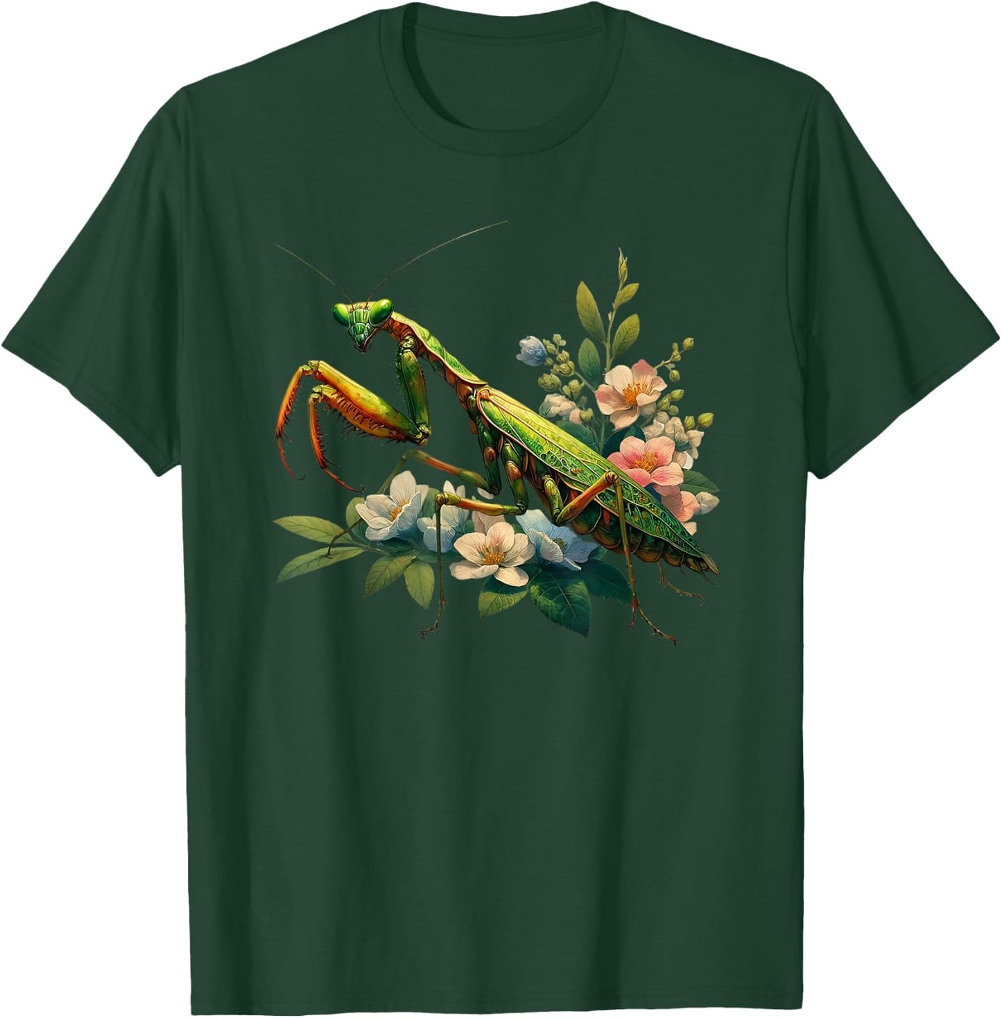 Beautiful Insect Art - Praying Mantis T-Shirt - T-Shirt | Forest