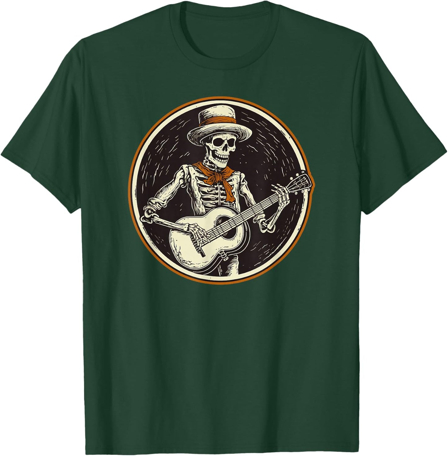 skeleton playing banjo Funny Bluegrass Style T-Shirt - T-Shirt | Forest