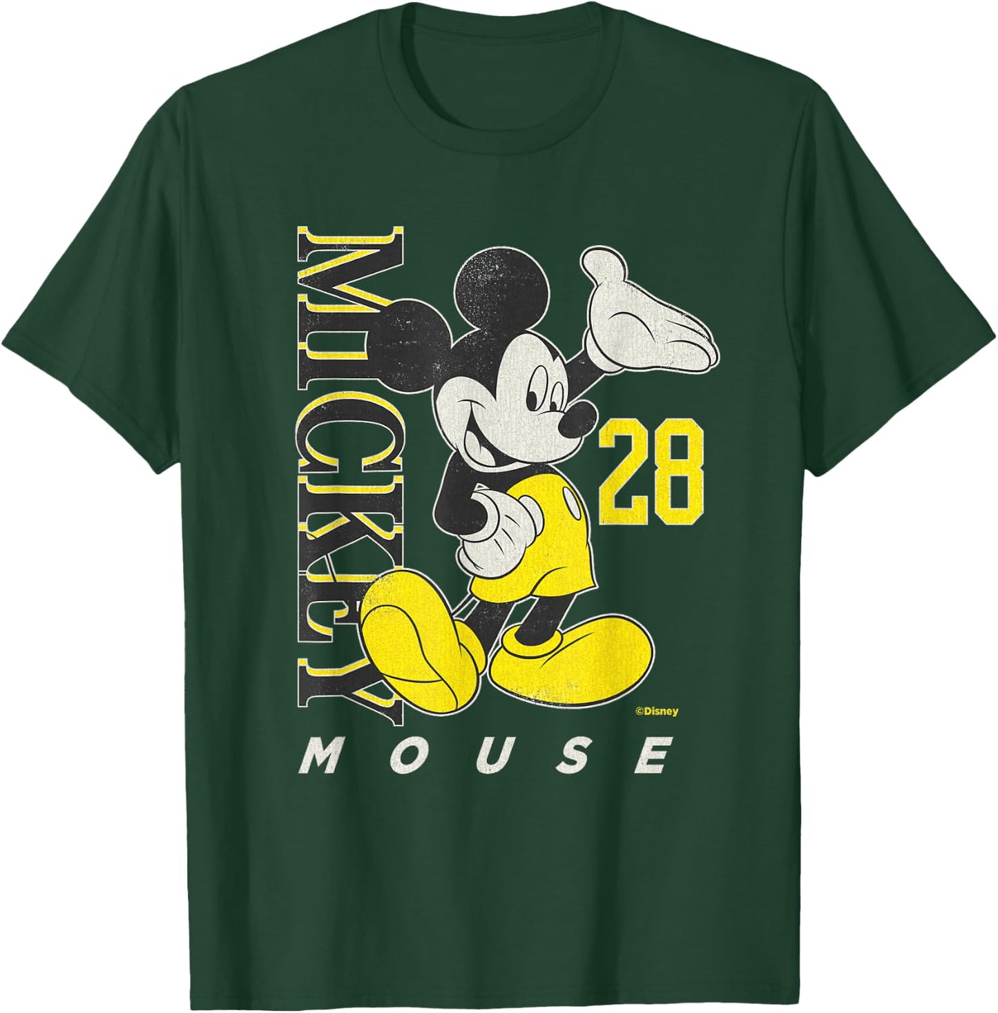 Disney Mickey Mouse Vintage Classics 28 Black & Yellow T-Shirt - T-Shirt | Forest
