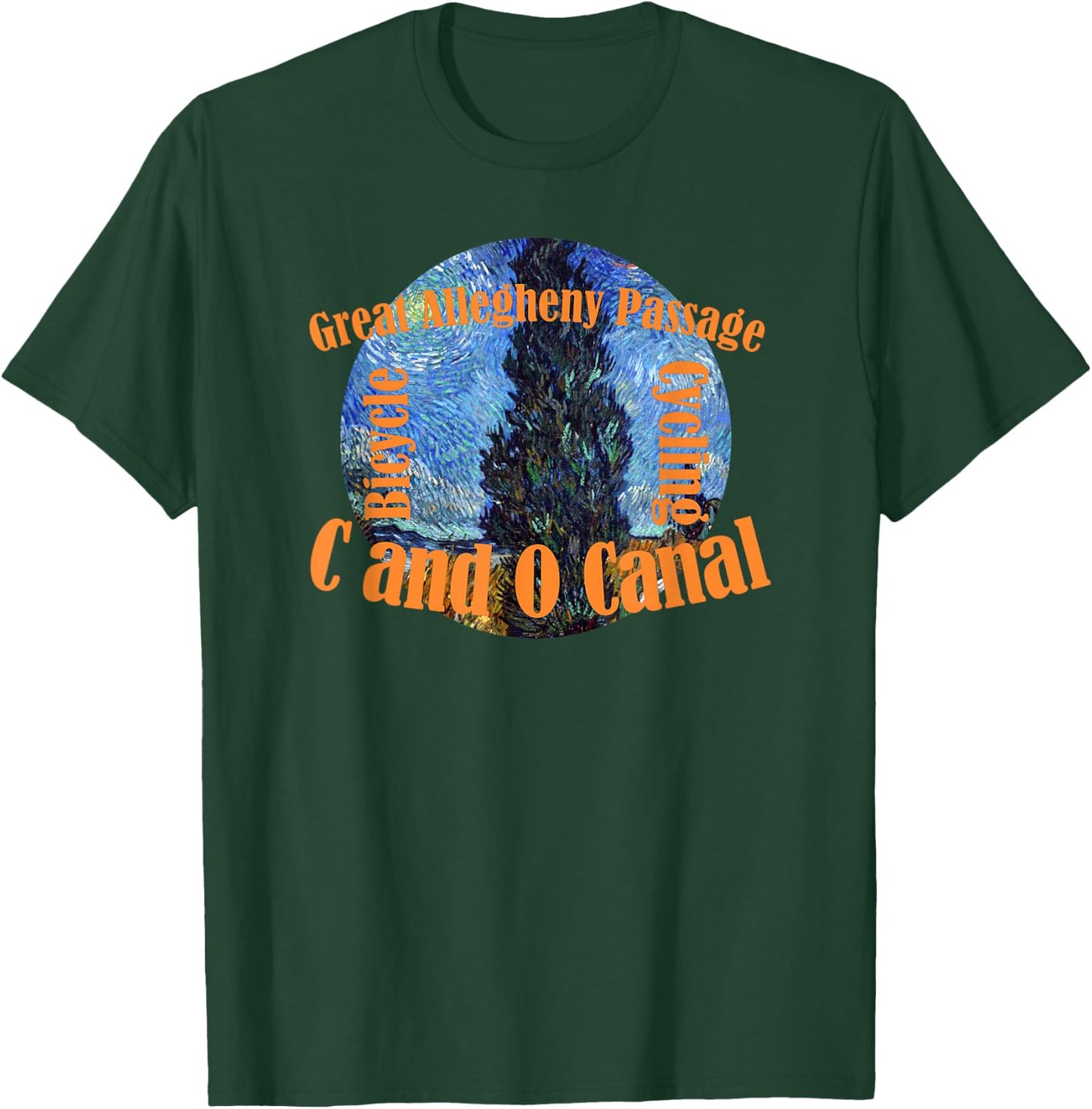 C & O Canal Chesapeake and Ohio Allegheny Rails Towpath Bike T-Shirt - T-Shirt | Forest