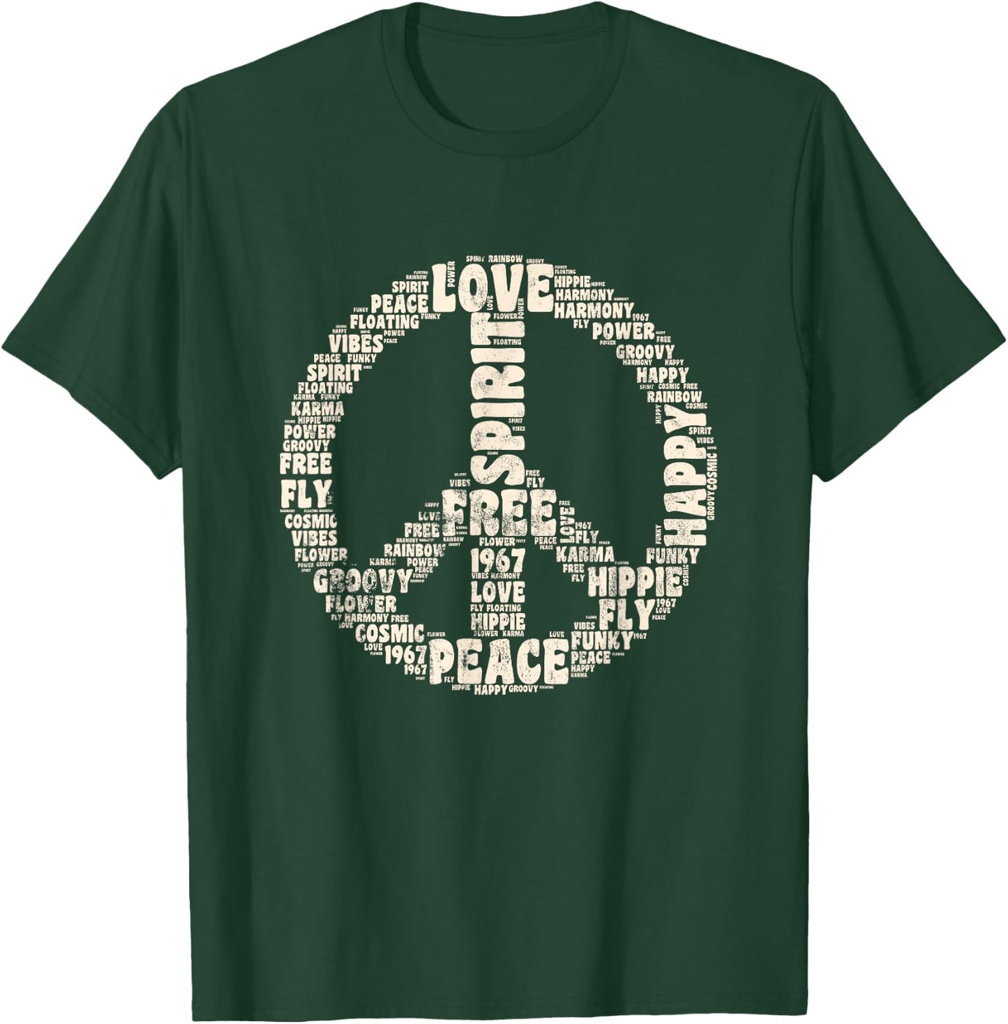 Peace Symbol Love Hippie Costume 60s 70s Peace Sign T-Shirt - T-Shirt | Forest