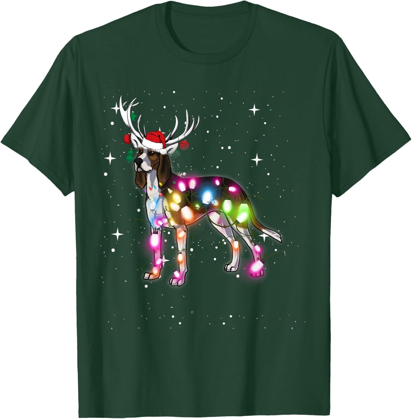 Treeing Walker Coonhound Christmas Lights Pajama Funny Dog Women Kids T-Shirt - T-Shirt | Forest