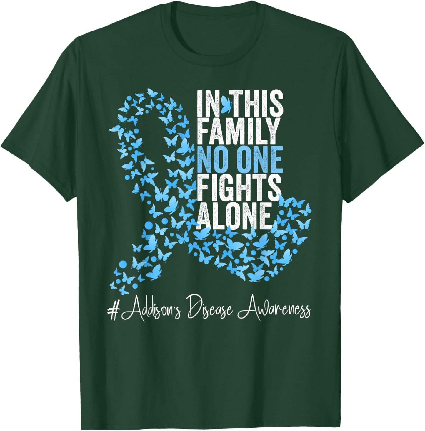 Addison's disease Awareness Month Light Blue Ribbon T-Shirt - T-Shirt | Forest