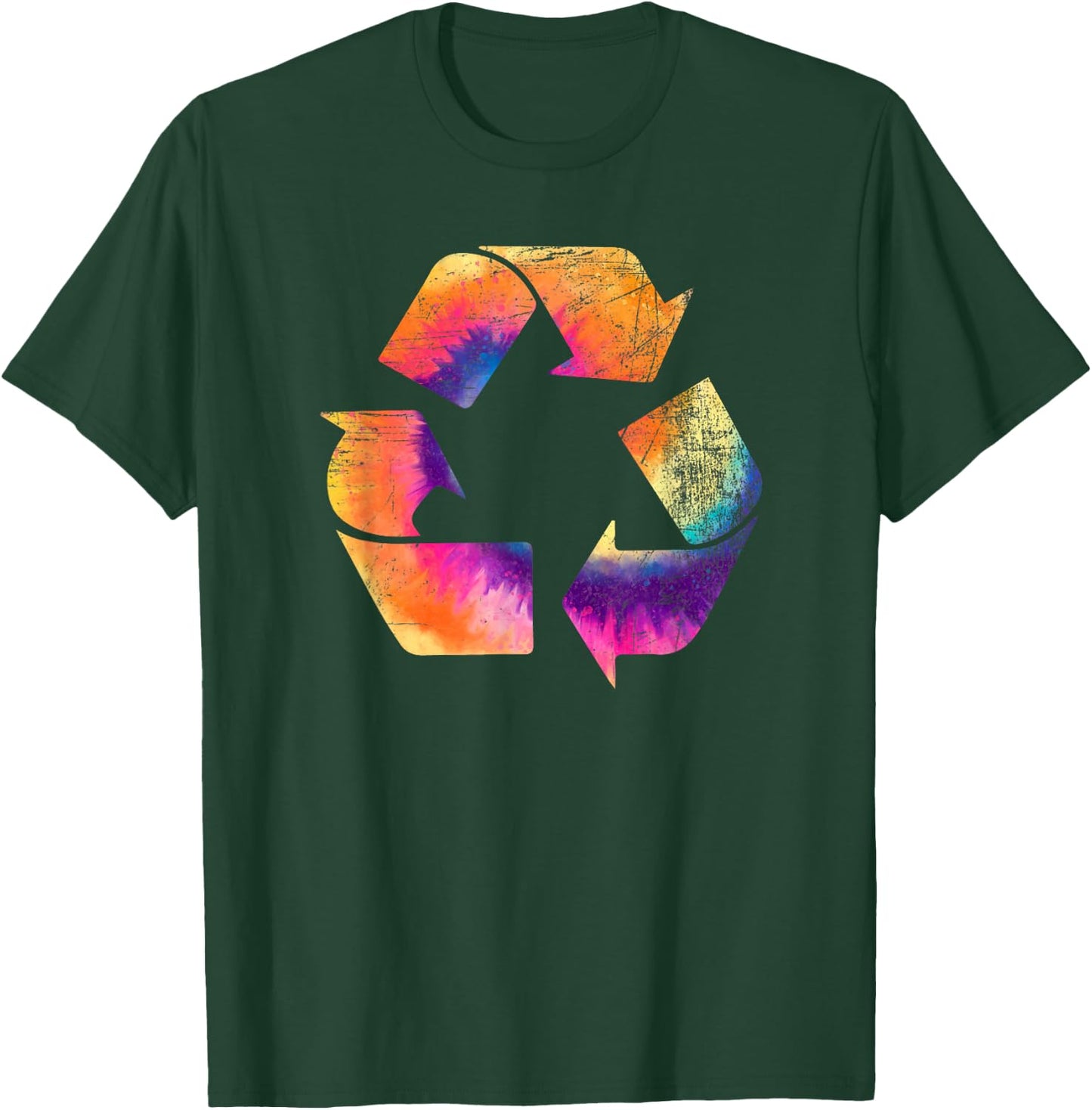 Recycle Symbol Tie Dye Earth Day T-Shirt - T-Shirt | Forest