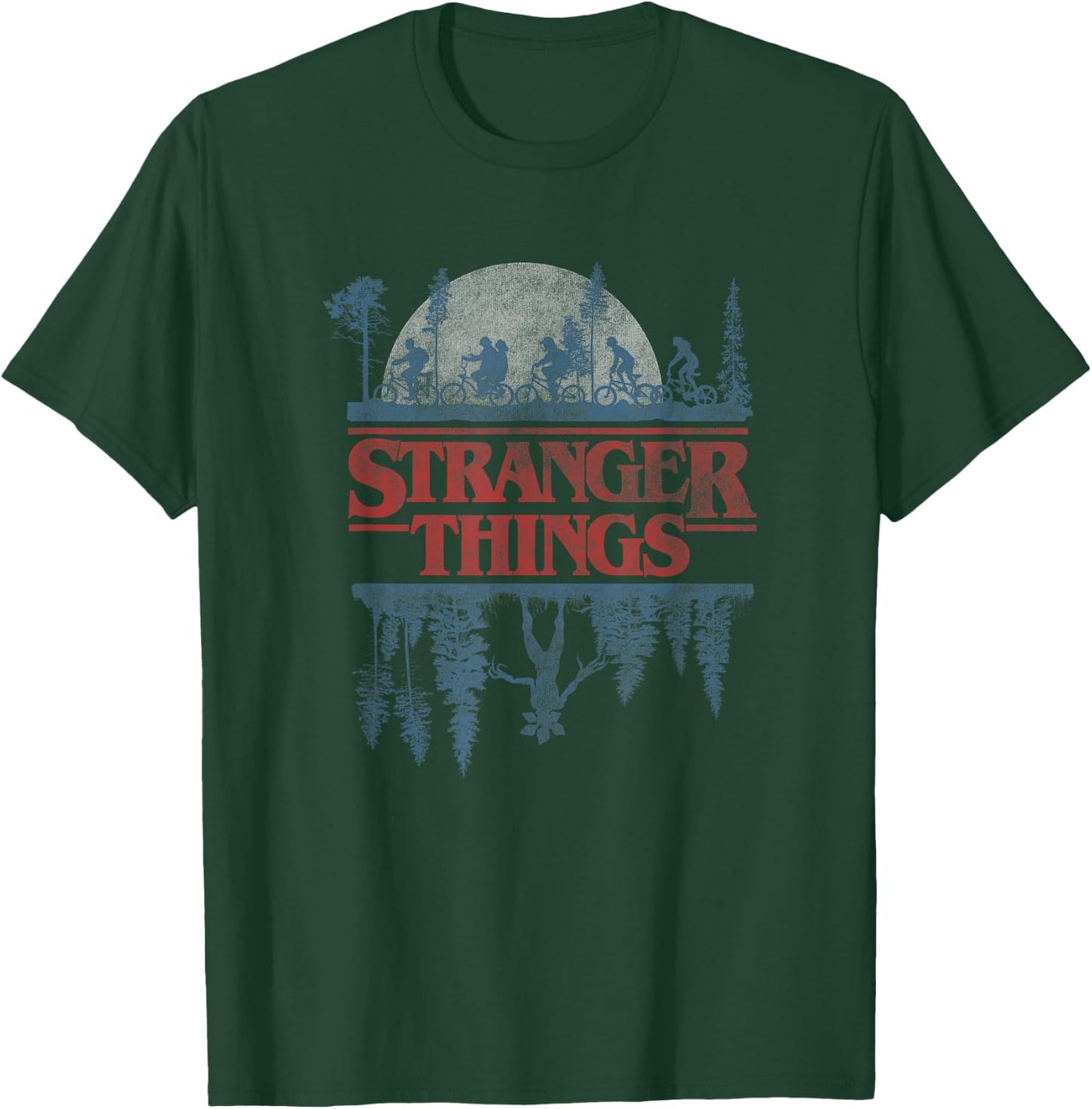 Stranger Things Blue Gradient Shadow Upside Down Logo T-Shirt - T-Shirt | Forest